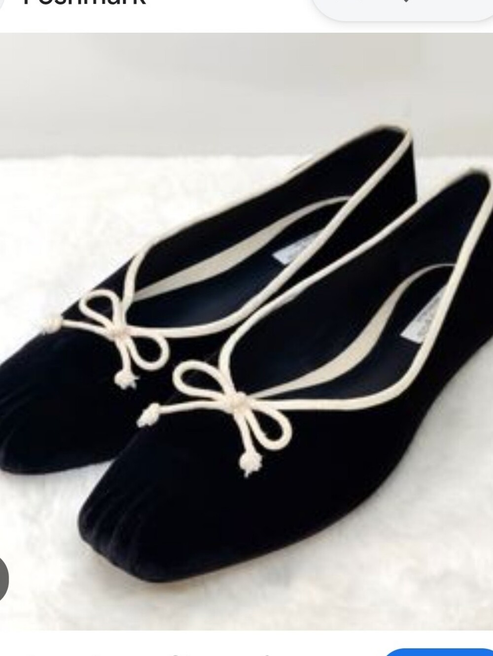 Antonio Melani x Courtney Grow James velvet bow flats, Sz 7.5